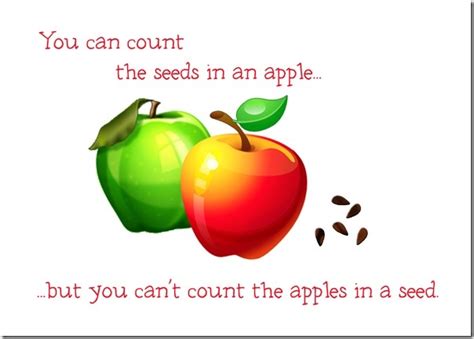 You Can Count The Seeds In An Apple But You Cant Count The Apples In