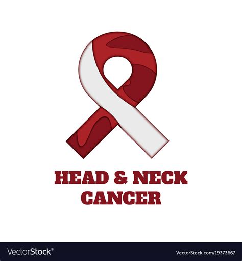 Head And Neck Cancer Awareness Papercut Ribbon Vector Image