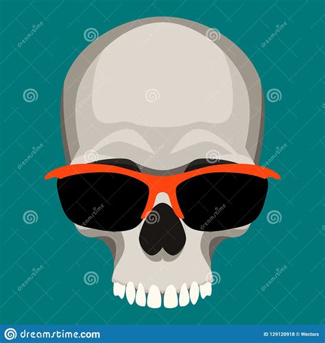 Human Skull Vector Illustration Flat Style Front Stock Vector ...