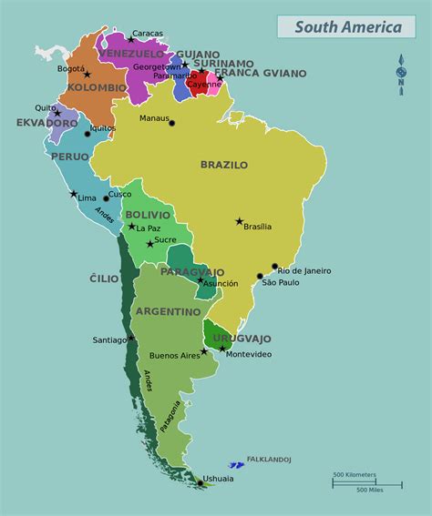 South America Large Detailed Political Map Large Detailed Political Map Of South America