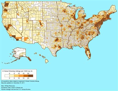 Population Map Map Horses United States