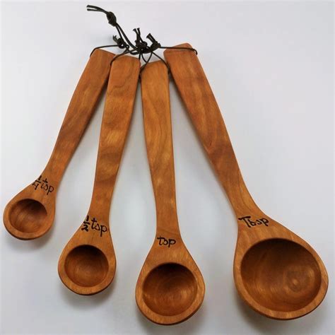 9 Inch Long Handled Measuring Spoons 4 Allegheny Treenware Llc