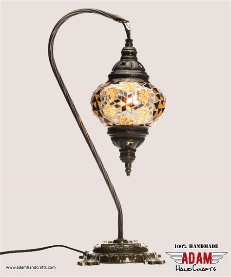 Swan Neck Mosaic Table Lamp Gold Model 3 Medium Mosaic Lamps