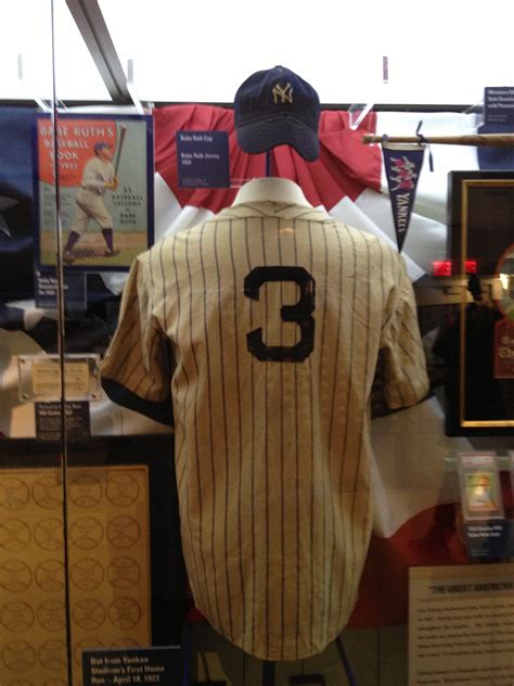 Babe Ruths Jersey On Display At The Yankee Museum Babe Ruth