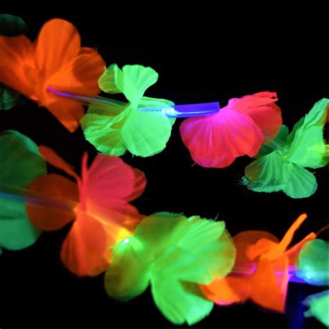 Uv Light Up Led Hawaiian Lei Glowtopia