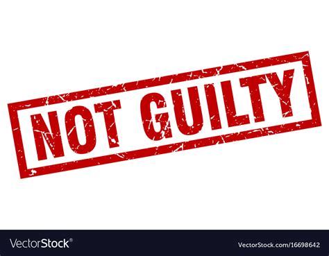 Square Grunge Red Not Guilty Stamp Royalty Free Vector Image