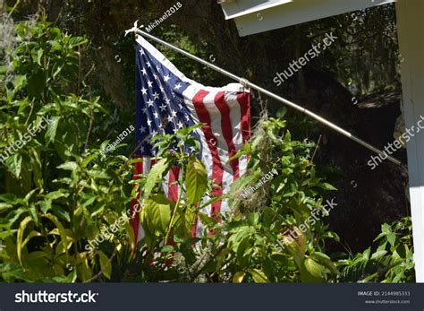 American Flag Star Spangled Banner Red Stock Photo 2144985333
