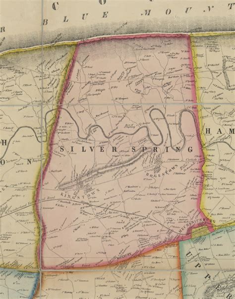 Silver Spring Township Pennsylvania 1858 Old Town Map Custom Print