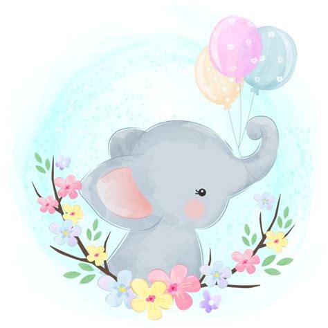Imagenes De Elefante Bebes Y De Colores
