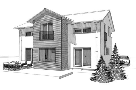 Häuser und wohnanlagen planen architekten heutzutage am computer. Einfamilienhaus modern im Landhausstil mit Satteldach ...
