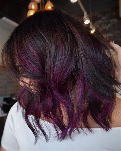 Dark Purple Highlights On Brown Hair Klighters