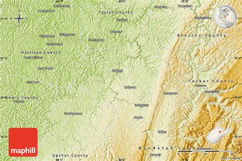 Physical Map Of Barbour County