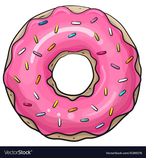 Donut Isolated On A White Background Royalty Free Vector