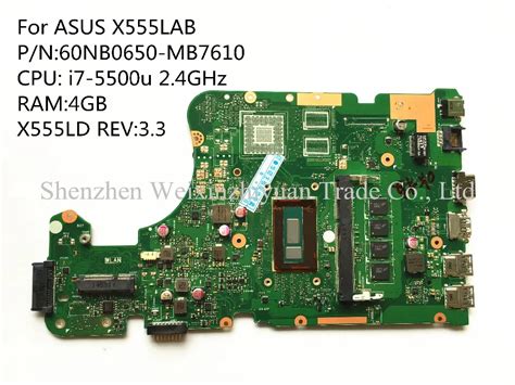 For Asus X555lab Laptop Motherboard Mainboard 60nb0650 Mb7610 I7 5500u