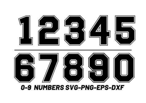 Sports Jersey Varsity Font Numbers Svg Mx