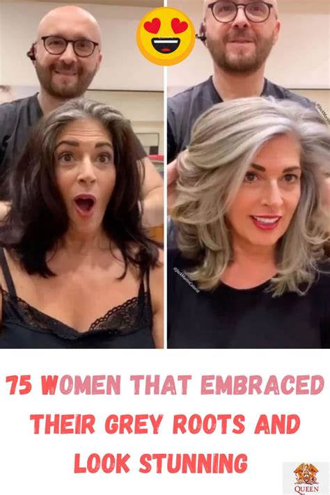 75 Women That Embraced Their Grey Roots And Look Stunning Grey Roots Fashion Videos Hair Looks