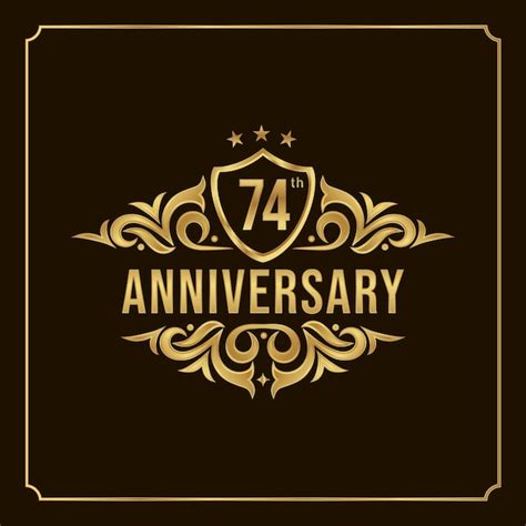 Premium Vector Happy Anniversary Wishes 74th Celebration Greeting