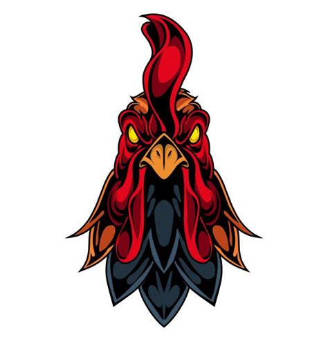 Premium Vector Rooster Head Mascot Logo Rooster Tattoo Cartoon