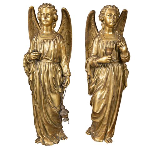 Pair Of Antique Gilt Bronze Angels At 1stdibs