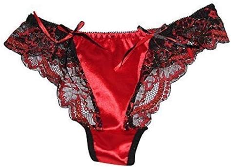 The Good Life Beautiful Sexy Red Satin And Lace Ladies Pantiesthongg