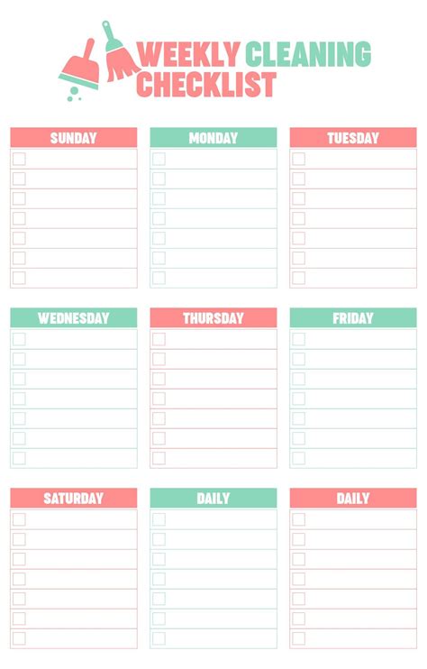 Blank Cleaning Checklist Template Cleaning Schedule Templates