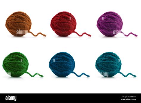 Multi Colored Balls Of Wool On A White Background Stock Photo Alamy