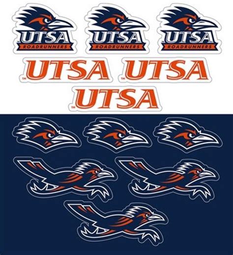 Utsa Roadrunners Ncaa Team Logo Mini Decals Dragon Sports