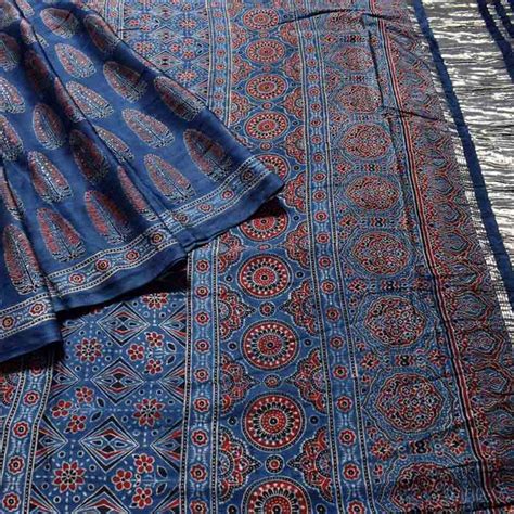 Ajrakh Print Craft Of Kutch Kalamkari Fabric India Ssethnics