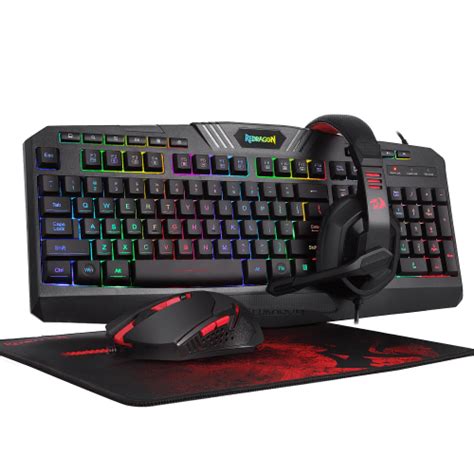 REDRAGON S101 WIRED RGB BACKLIT GAMING KEYBOARD AND MOUSE, GAMING MOUSE PAD, GAMING HEADSET ...