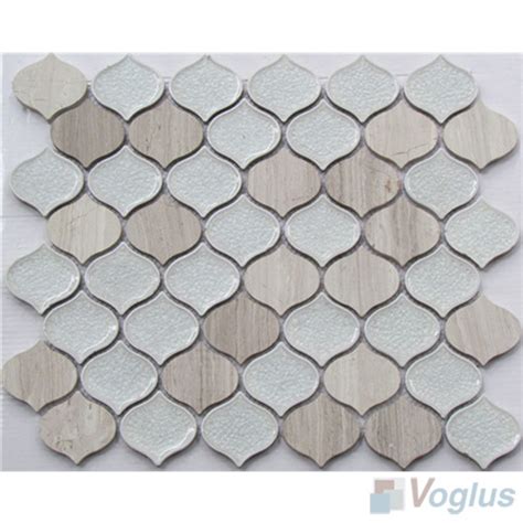 Flame Shaped Stone Ceramic Mixed Mosaic Tiles Vb Sc59 Voglus Mosaic