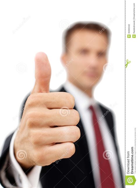 Young Happy Business Man Showing Thumb S Up Sign Stock Photo Image Of