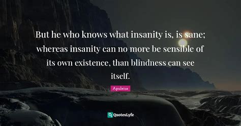 But He Who Knows What Insanity Is Is Sane Whereas Insanity Can No Mo