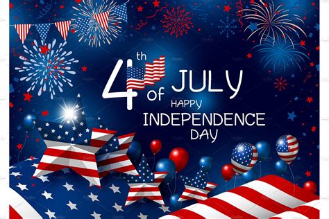 Usa 4th July Happy Independence Day ~ Illustrations ~ Creative Market