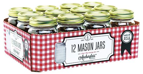 Anchor hocking regular mouth canning jar 1 qt. Anchor Hocking 10985 1 Pint Regular Mouth Canning Jar, 12 ...
