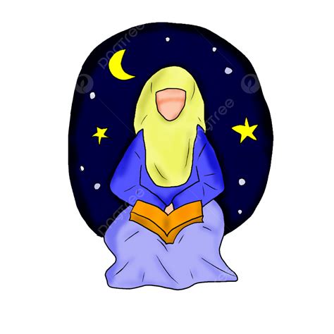 Reading Quran Clipart Transparent Background A Woman Reading Quran In