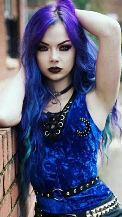 Badass Blue Punk Girls Goth Beauty Dark Beauty Dark Fashion Gothic