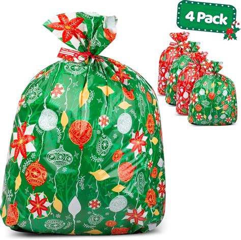 Large Christmas T Bags Set Of 4 Xmas Present 36x44 Jumbo Extra