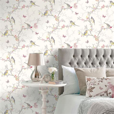 Shabby Chic Floral Wallpaper In Various Designs Wall Decor New Ebay