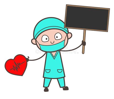 Cartoon Surgeon Giving Tips For Heart Patients Vector Illustration