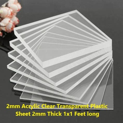 2mm Acrylic Sheet Clear Plastic Sheet Transparent 1x1 Feet