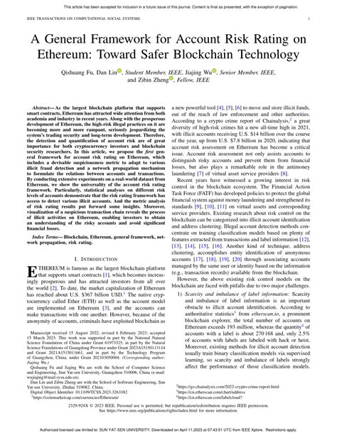 PDF A General Framework For Account Risk Rating On Ethereum Toward