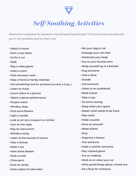 Self Soothing Activities