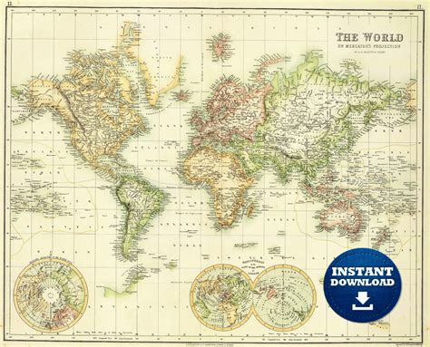 digital old world map printable download vintage world