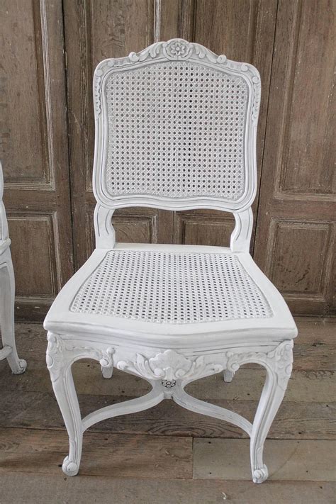 Antique quality french country carved cane bench stool coffee table. Seat of Four Antique French Country Style Cane Back Dining ...