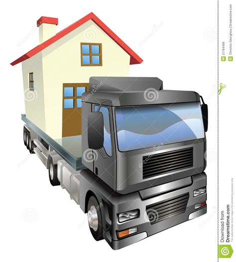 Ein großaufgebot an polizei, feuerwehr und thw sicherte die unfallstelle ab. Bewegliches Haus-LKW-Konzept Vektor Abbildung ...