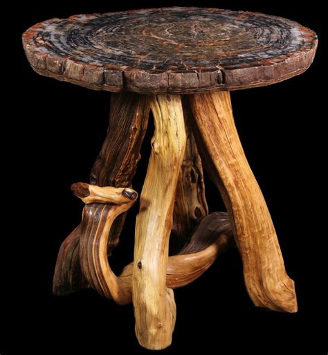 267 Arizona Petrified Wood Table With Wood Base 94518 For Sale
