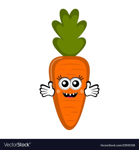Isolated Happy Carrot Cartoon Royalty Free Vector Image