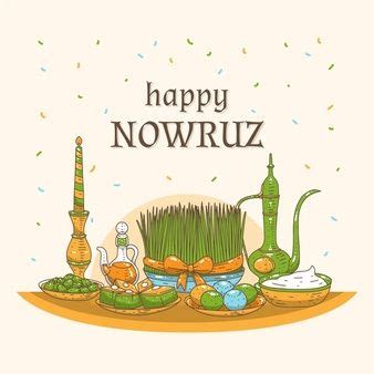 Happy persian new year/happy iranian new year: Download Hand-drawn Happy Nowruz Day Concept for free in ...