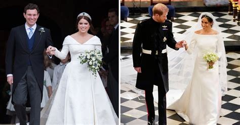 Watch hamish bowles on the dos and don'ts of royal wedding etiquette: Eugenie's gown beats Meghan Markle's wedding dress as they ...