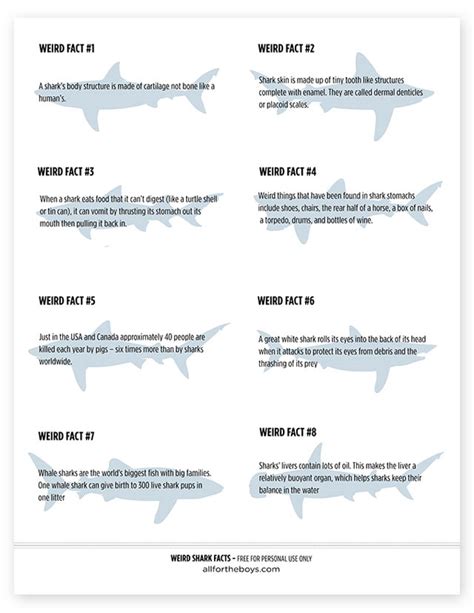 Free Printable Shark Facts — All For The Boys